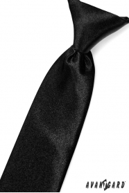 Chlapecká kravata temně černá lesk
