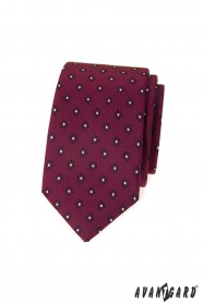 Slim kravata se vzorem v barvě bordó
