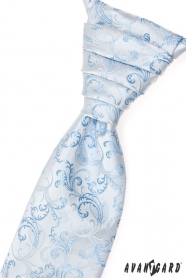 Svatební kravata modrobílý vzor