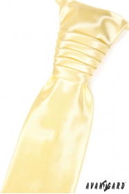 Svatební kravata jemně žlutá hladká