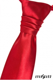 Červená francouzská kravata pro chlapce + kapesníček