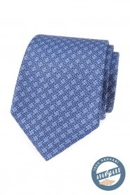 Světle modrá vzorovaná hedvábná kravata