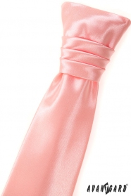 Růžová francouzská kravata pro chlapce + kapesníček