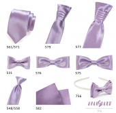 Světle fialová francouzská kravata pro chlapce + kapesníček - uni