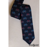 Modrá cyklistická kravata - šířka 7 cm