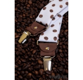 Pánské šle tvaru Y se vzorem kávová zrna - šíře 35 mm