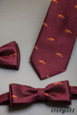 Bordó kravata - liška - šířka 7 cm