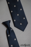 Modrá kravata vzor Buldoček - šířka 7 cm