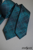 Vzorovaná kravata petrolejové barvy - šířka 8 cm