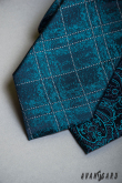 Vzorovaná kravata petrolejové barvy - šířka 8 cm