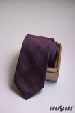 Pánská kravata s bordó proužky - šířka 7,5 cm