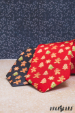 Červená kravata s vánočními perníčky - šířka 7 cm