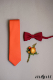 Matná tmavě oranžová kravata - šířka 7 cm