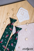 Zelená kravata 31 cm s vánočním motivem - délka 31 cm