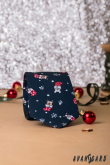 Tmavě modrá vánoční kravata s buldočkem - šířka 7 cm