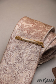 Béžová kravata s paisley motivem - šířka 7 cm