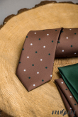 Světle hnědá kravata s puntíky - šířka 7 cm
