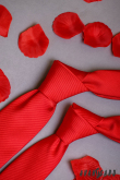 Hladká červená kravata pro pány - šířka 7 cm
