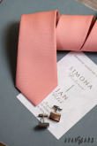 Lososově růžová matná kravata - šířka 7 cm
