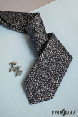 Pánská modrá kravata motiv Nota - šířka 7 cm