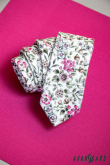 Bavlněná kravata s jarním motivem - šířka 5 cm