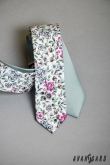 Bavlněná kravata s jarním motivem - šířka 5 cm