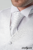 Bílá francouzská kravata s lesklými ornamenty - uni