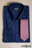 Bavlněná kravata s proužkem v bordó - šířka 7 cm