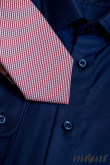 Bavlněná kravata s proužkem v bordó - šířka 7 cm