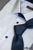 Bílá pánská košile SLIM s modrými doplňky - 52/194