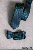 Úzká kravata s modro-zeleným vzorem - šířka 5 cm