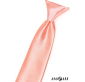 Chlapecká kravata - Lososová lesk - délka 31 cm