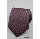 Fialová kravata stříbrné hvězdičky - šířka 7 cm