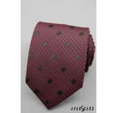 Kostkovaná bordó kravata