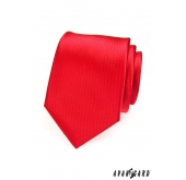 Pánská kravata červená s jemnými proužky - šířka 7 cm