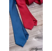 Červená slim kravata se strukturou povrchu