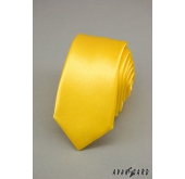 Kravata SLIM výrazná žlutá - šířka 5 cm