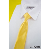 Chlapecká kravata žlutá hladká - délka 31 cm