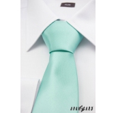 Lesklá mátově zelená kravata - šířka 7 cm