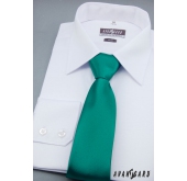 Výrazná jednobarevná zelená kravata - šířka 7 cm