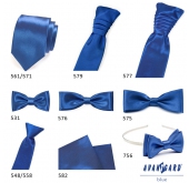 Lesklá kravata královská modř - šířka 7 cm