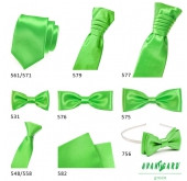 Pánská kravata zelená lesklá - šířka 7 cm