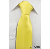 Křiklavě žlutá matná pánská kravata - šířka 7 cm