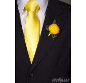 Křiklavě žlutá matná pánská kravata - šířka 7 cm