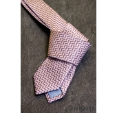 Slim kravata s pudrově růžovým vzorem