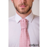 Pudrově růžová francouzská kravata se vzorem Paisley - uni