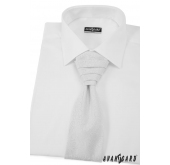 Bílá svatební kravata se vzorem - uni