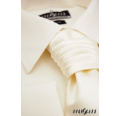 Jemná hladká svatební kravata smetanová - uni