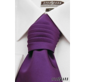 Fialová svatební kravata hladká - uni