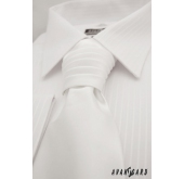 Bílá hladká svatební kravata lesklá - uni